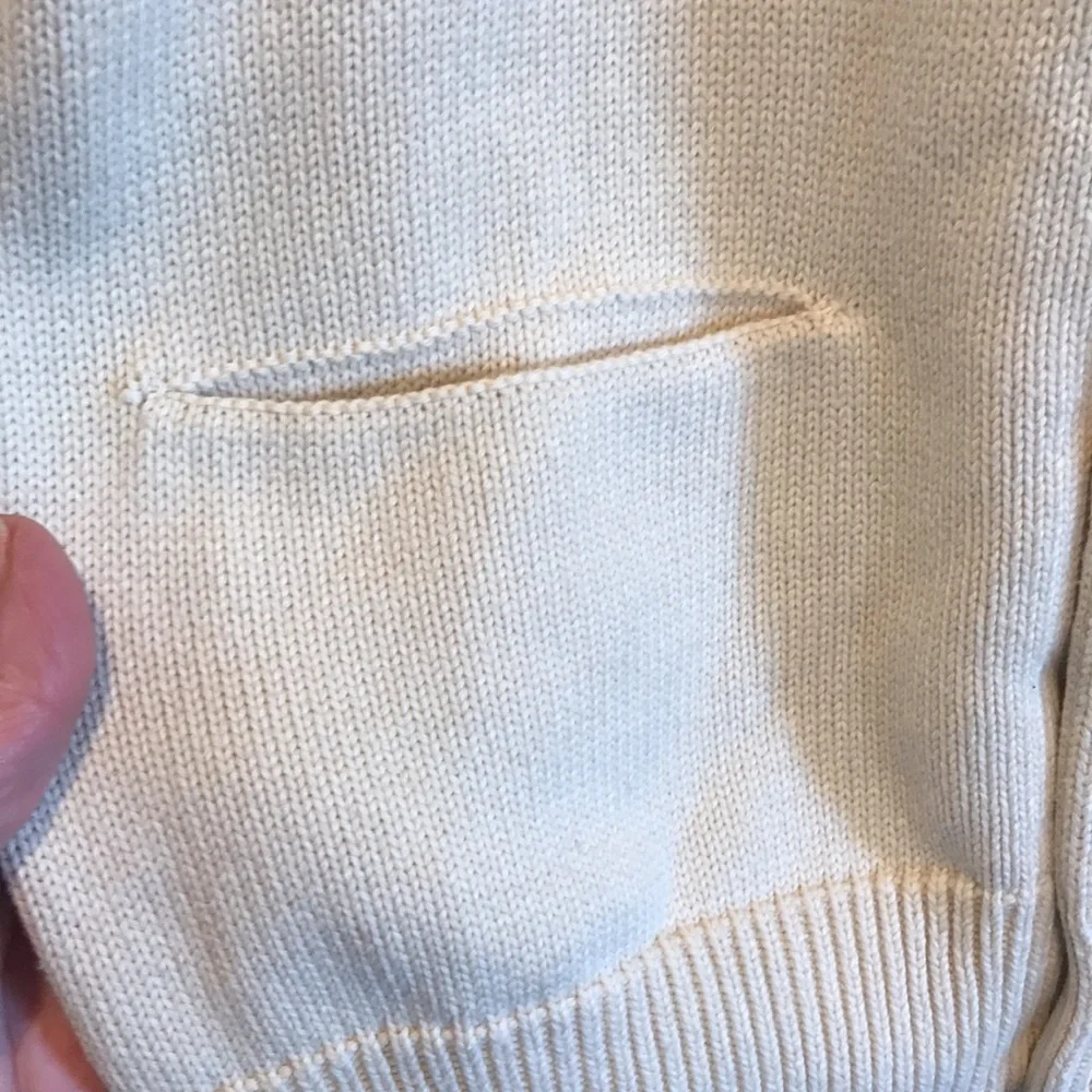 Lacoste Cream Cardigan with Black Accents - Picture 7 of 16